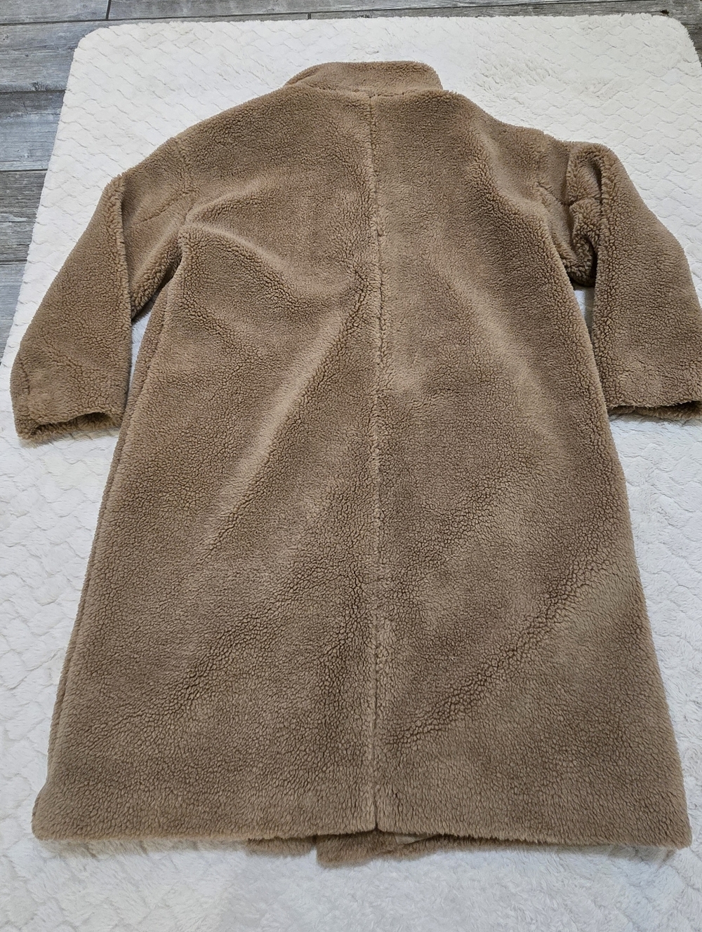 GAP Tan Long Sherpa Button-Front Cozy Preppy Coat, Size X-Large - Picture 7 of 7